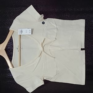 Women's Hollister Easy Flyaway Top, size M, cream, NWT